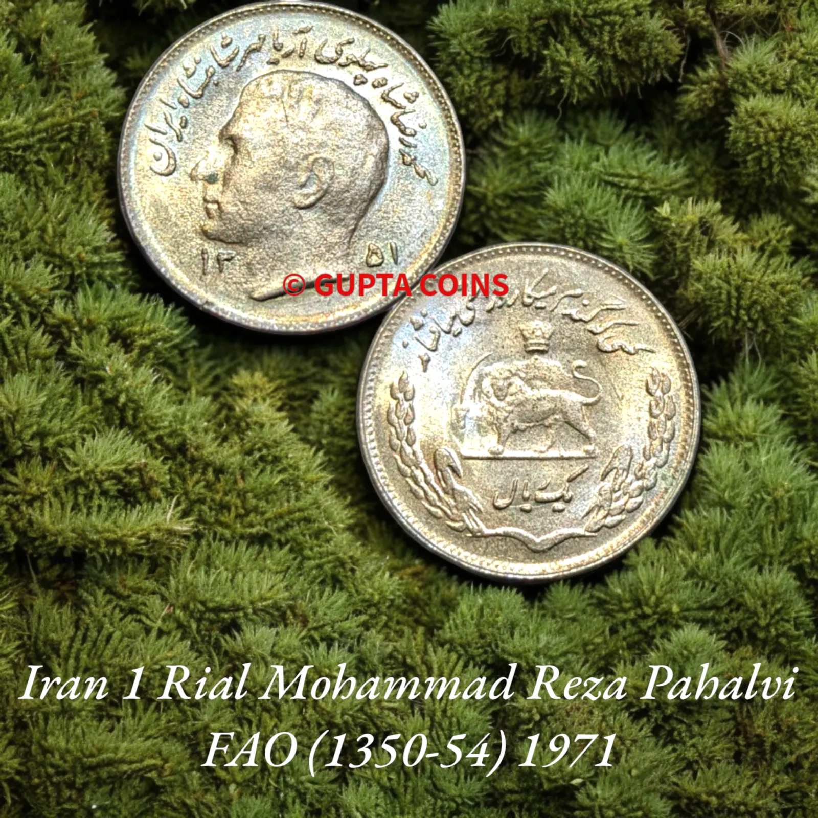 Iran Rial Mohammad Reza Pahalvi Fao Sikkaji