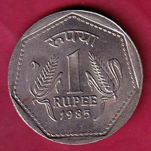 republic india 1985 kolkata mint one rupee coin sk 862