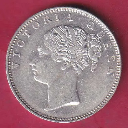 East India Company 1840 Countinous Legend Victoria Queen 1 Rupee Silver Coin sk 884