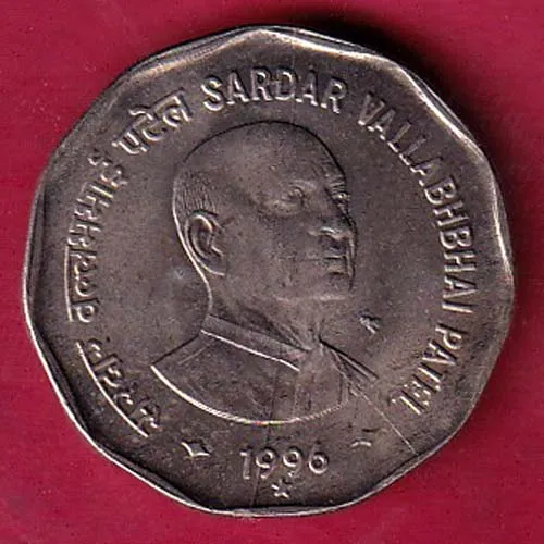 Republic India 1996 Sardar Vallabh Bhai Patel 2 Rupee Coin sk 885