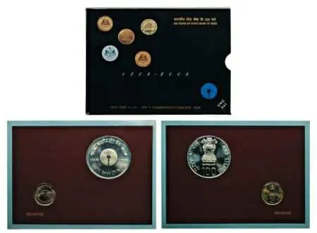 Rare 2005 state bank of india 2 coin unc set