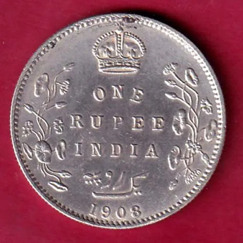 british india 1908 edward vii one rupee silver coin sk 900