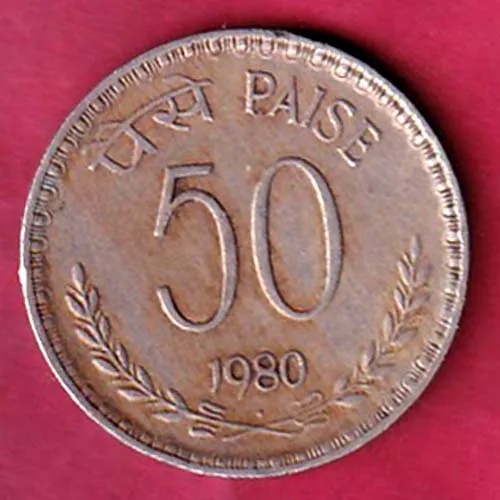 republic india 1980 ombay mint rare 50 paisa coin sk 903