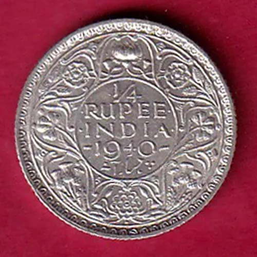 british india bombay mint 1940 george vi quarter rupee coin sk 930