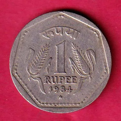 republic india 1984 hyderabad mint one rupee rare silver coin sk 936