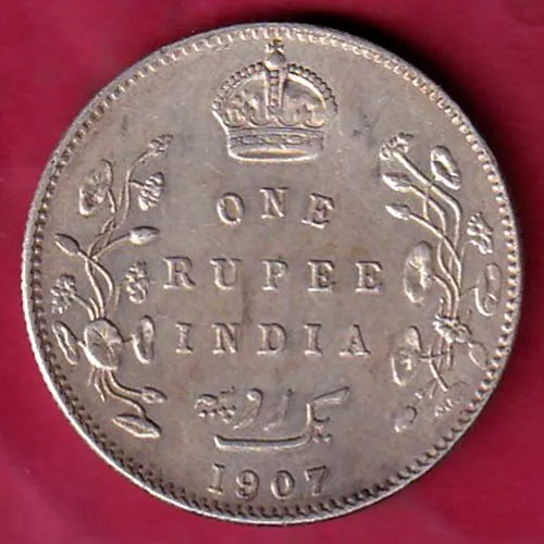 british india 1907 one rupee silver coin sk 951