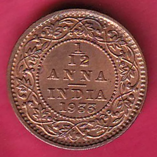 british india 1933 george v anna copper coin sk 969