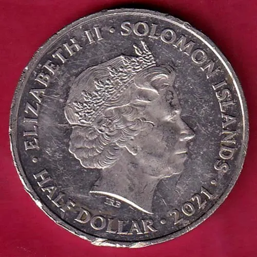 Eliza Beth ii Dei Gra Regina Gibreltar 2021 solomon Island Half Dollar sk 979