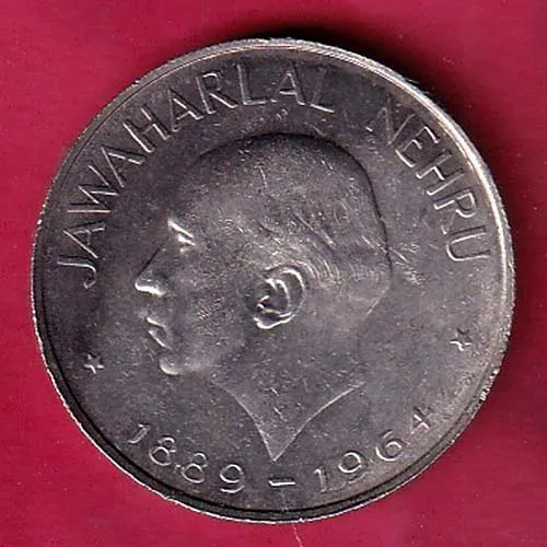 Republic India  Hyderabad Mint1889 1964 Jawahar Lal Nehru 1 Rupee Coin sk 991