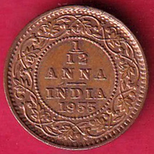 British India 1933  King George v  anna copper coin sk 1065