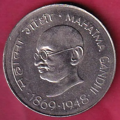 Republic India 1869 1948 Mahatma Gandhi 1 Rupee Coin sk 1155