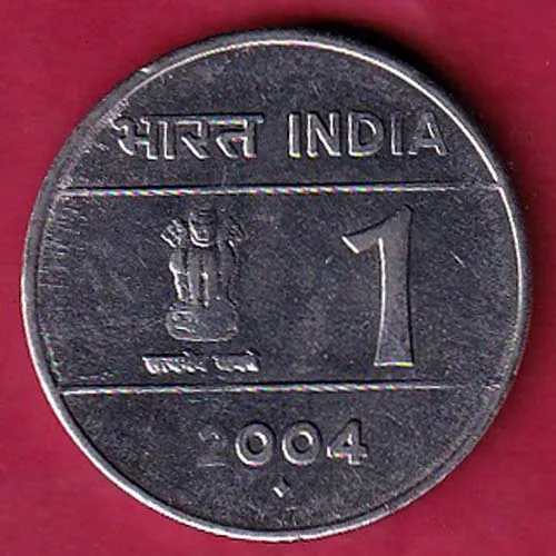 Republic India 2004 One Rupee Coin sk 1165