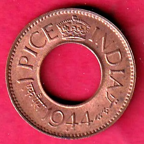 British India 1944 George Vi King 1 pice Copper Coin sk 1204