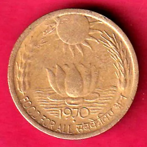 Republic India 1970 Food For All 20 Paisa Coin sk 1211