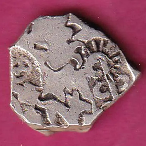 ANCIENT INDIA MAURYAN PERIOD MAGADH DYNASTY ANIMAL STANDING  SILVER PUNCHMARK SK 1281