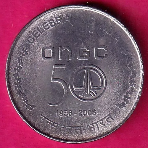 Republic India ONGC 5 Rupee  Coin HSK 39