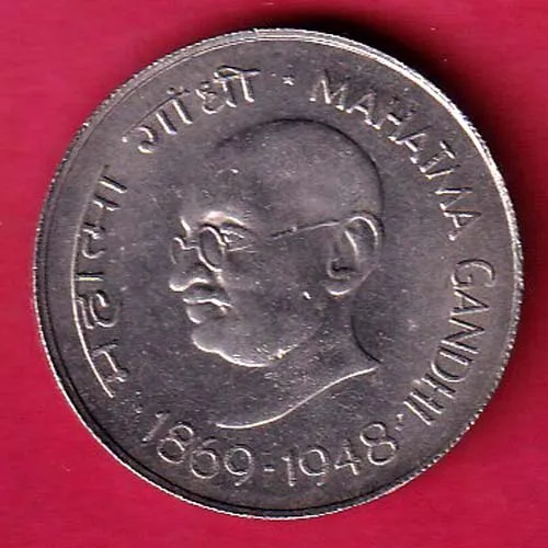 Republic India 1869 1948 Mahatma Gandhi One Rupee Coin sk 1419