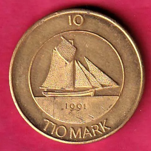 finland 10 markkaa aland 1991  tio deler tio mark sk 1439