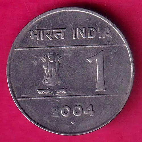 Republic India 2004 One Rupee Coin sk 1457