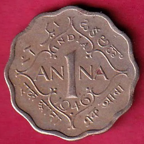 British India 1946 George VI King 1 Anna Coin sk 1450