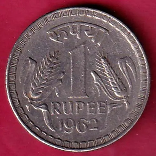 Republic India 1962 One Rupee Coin sk 1514