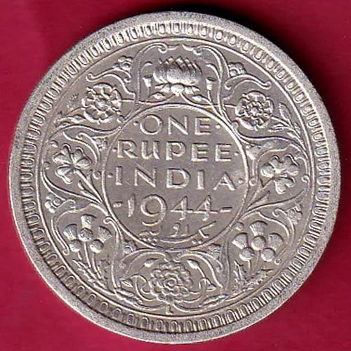 British India 1944 George VI King Emperor One Rupee Silver Coin sk 1551