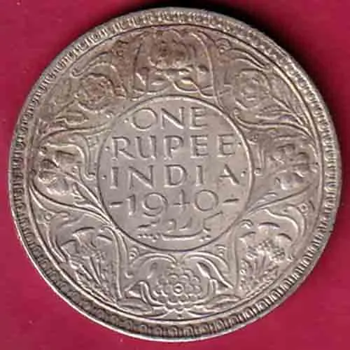 British India1940  Bombay Mint George Vi King One Rupee Silver Coin sk 1625