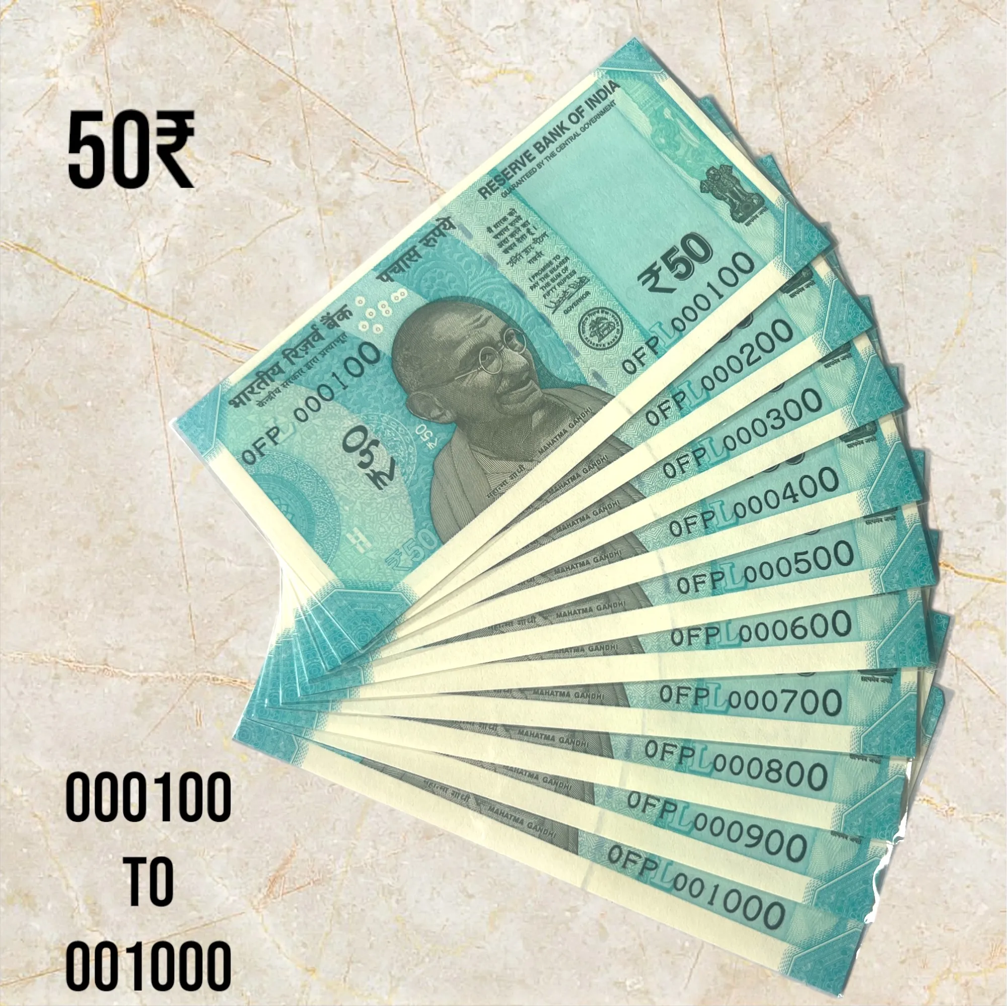 50₹ 000100 to 001000 Urjit Patel L 2018