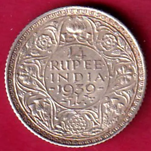 British India 1939 George Vi King Quarter Rupee Silver Coin sk 1641