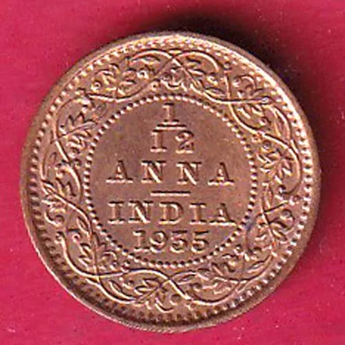 British India 1935 George V King ONE TWELVE Anna Copper Coin sk 1676