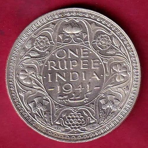 British India1941  Bombay Mint George Vi King One Rupee Silver Coin sk 1691