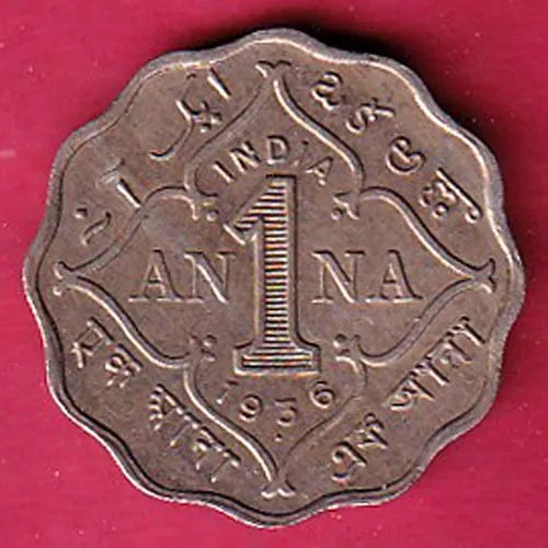 UNC British India 1936 George V King One Anna  Coin sk 1694