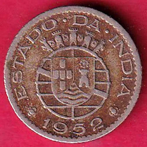 Portuguese India 1952 Quarter Rupee Coin sk 1701