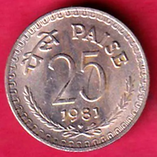 Republic India 25 Pisa 1981 Coin sk 1718