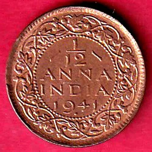 British India 1941 George Vi King Anna Copper Coin sk 1729