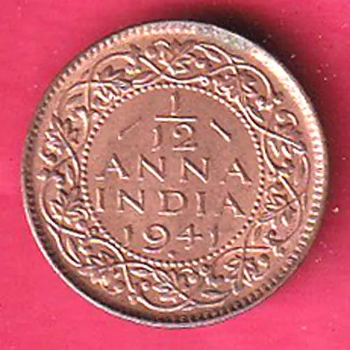 British India 1941 George Vi King Anna Copper Coin sk 1760