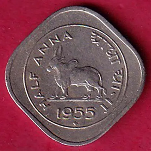 Goverment Of India 1955 Half Anna  Coin sk1795