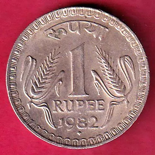 Reppublic India 1982 One Rupee Coin sk 1820