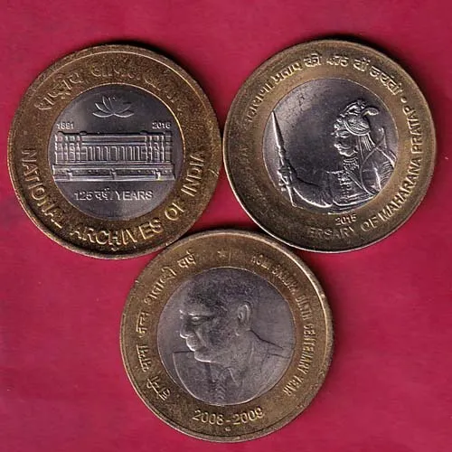 Set Of 3 Coins Republic India 10 Rupee Coins sk 1826