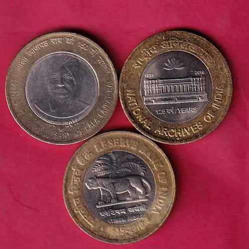 Set Of 3 Coins Republic India 10 Rupee Coins sk 1827