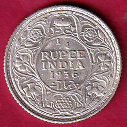 British India 1936 George V King Quarter Rupee Silver  Coin sk 1833