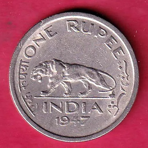 british india 1947 lahore mint george vi king Emperor one rupee coin sk 1842