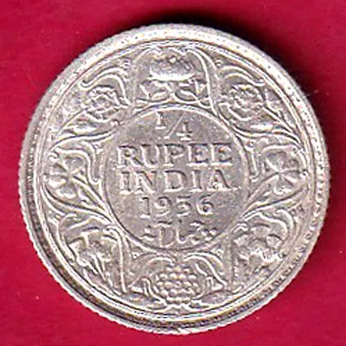 British India 1936 George VI King One Quarter rupee Coin sk 1861