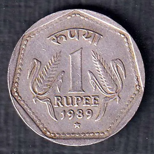 Republic India 1989 Hyderabad mint 1 Rupee Coin sk 1891