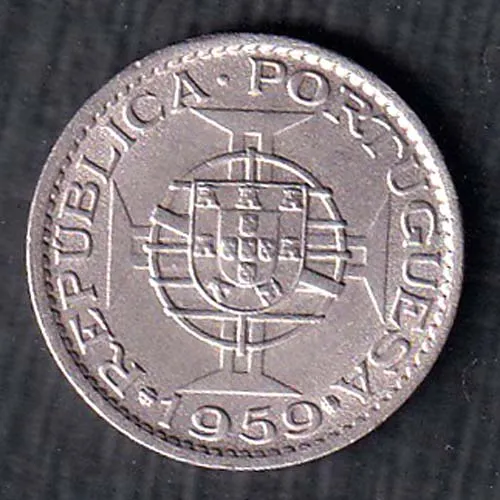 Portuguese India Goa  1 Escudo 1959 Coin sk 1898