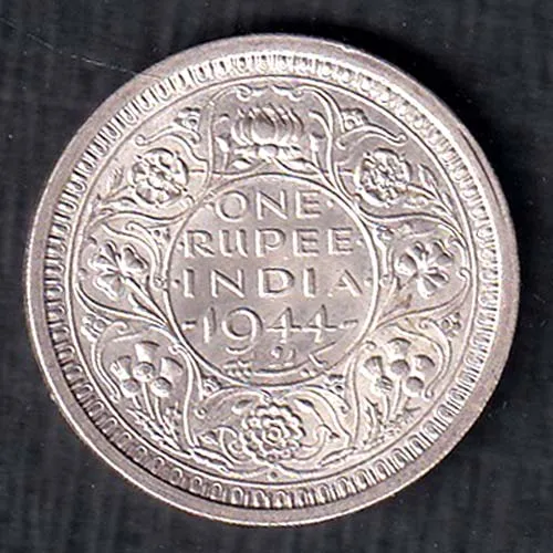 British India 1944 George Vi King One Rupee Silver Coin sk 1905