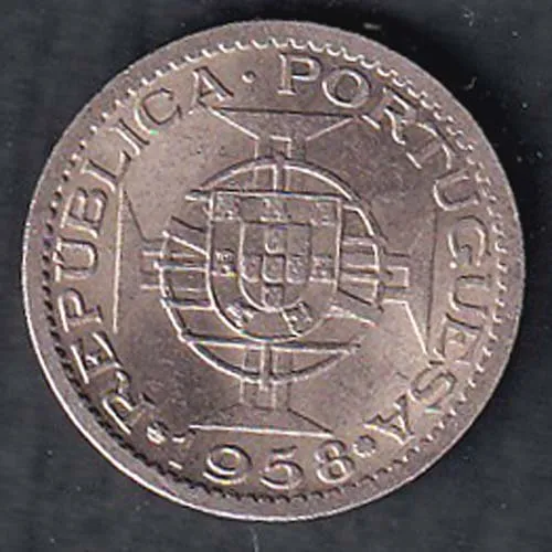 Portuguese India 60 Centavos 1958 Coin sk 1921