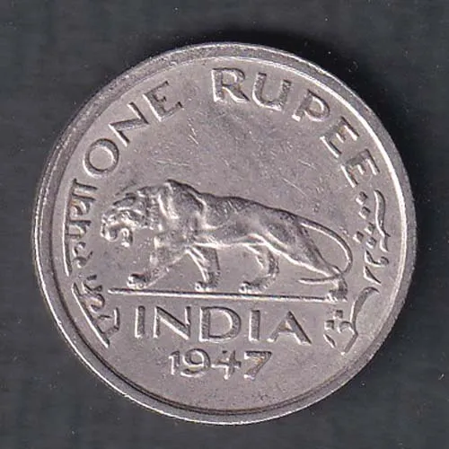 British India 1947 lahore mint George VI King Emperor One Rupee Coin sk 1934