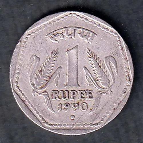 Republic India 1990 One Rupee Coin sk 1987