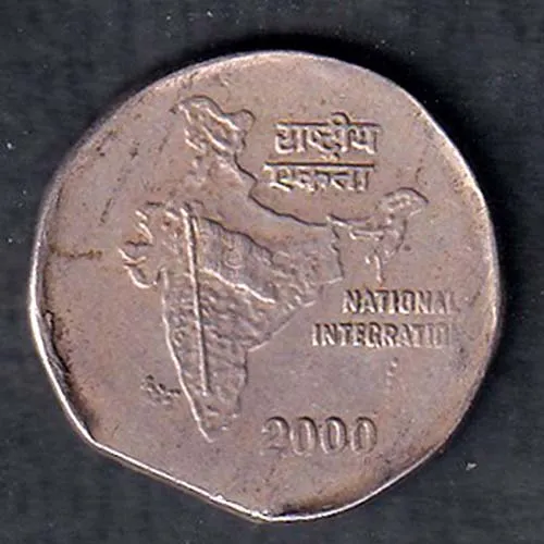 Error Republic India 2000 Two Rupee Coin sk 2010